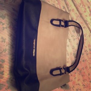 Light brown and black purse
